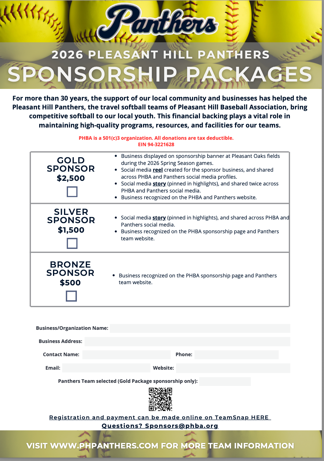 panthers sponsorship